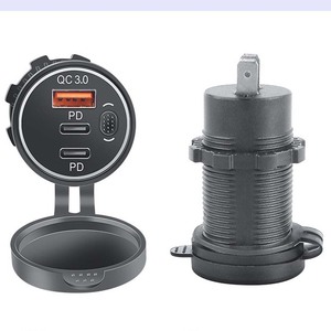 شاحن سيارة بثلاثة منافذ <span class=keywords><strong>USB</strong></span> بقوة 12 فولت، 30 واط PD3.0 نوع C، 18 واط QC3.0 شحن سريع، مقبس <span class=keywords><strong>USB</strong></span> مزدوج للحافلات والمركبات الترفيهية والقوارب - Product Image 5