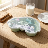 Boîte à lunch portable en plastique à 3 compartiments pour le bureau et l'école avec cuillère, boîte à bento pour enfants et rangement de cuisine, sûre et facile à utiliser