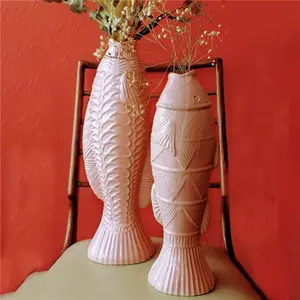 创意设计鱼形瓷花瓶家居装饰北欧陶瓷花瓶