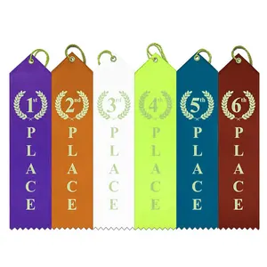 Customized 1st First Second Third 4th Award Ribbons Custom 2"*8" Sport Place Ribbon Z01 Z02 Blue Red Green White School Swimming