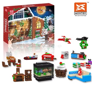 Pour Mould <span class=keywords><strong>King</strong></span> 10164 calendrier de l'avent de noël 2024 ensemble de blocs de construction modèle <span class=keywords><strong>jouet</strong></span> cadeau boîte aveugle briques guirlande de noël pour les enfants - Product Image 1