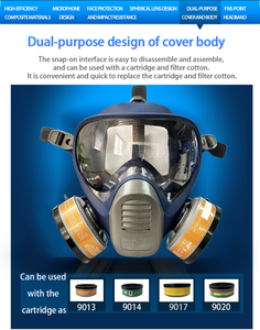 Máscara Respiratoria Facial Completa con Certificación CE, Cartucho de Filtro para Gases Ácidos, Protección de Seguridad Mejorada con TPU, Reutilizable y Desechable - Product Image 6