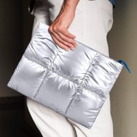 Housse pour ordinateur portable Royal Fair personnalisée en nylon et polyester matelassé argenté, 15 pouces, effet métallisé, sacoche pour ordinateur