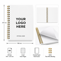 Carnet à spirale A5 personnalisé avec logo et marque, 80 feuilles lignées, journal d'écriture, fournitures cadeaux d'entreprise