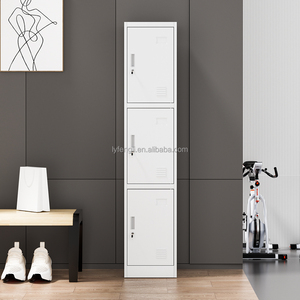 Tủ khóa thép 3 tầng bền bỉ với hệ thống khóa an toàn được lắp ráp ba ngăn lưu trữ đơn vị cho các trường học phòng tập thể dục văn phòng - Product Image 2