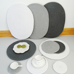 Manteles Individuales Antideslizantes Lavables de Algodón y Poliéster Trenzado Ovalados y Redondos para Mesas de Comedor, Venta al por Mayor para Oficina y Hogar - Product Image 6