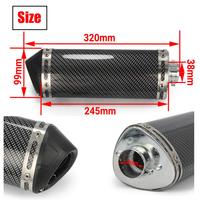 Silencieux d'échappement en acier inoxydable de 1,5 pouce à enfiler pour VTT, moto tout-terrain, moto de route, scooter, avec DB Killer amovible, pour systèmes de carrosserie de moto