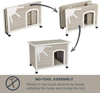 Maison pour chien moderne en bois à motif solide pour l'extérieur Aucun outil requis pour l'assemblage pour les grandes races Conception pliante par des maisons pour animaux de compagnie