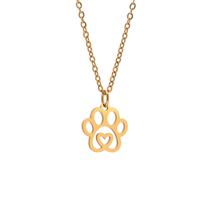 Moda paslanmaz çelik pençe baskı Charm boş kedi köpek kalp kolye kolye anıt hediye kadın erkek için - Product Image 1