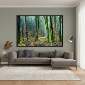 Printed Canvas: Forest Landscape Wall Art in Tempered Glass Design,<b>BLACK</b> <b>FRAMED</b> CANVAS - Product Image 3