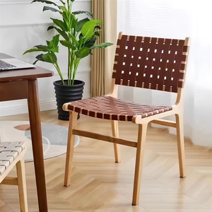 Sedia da pranzo VL Home <span class=keywords><strong>in</strong></span> <span class=keywords><strong>legno</strong></span>, moderna, ergonomica, resistente, di lusso leggero, con schienale <span class=keywords><strong>in</strong></span> pelle sella, per ristoranti e hotel - Product Image 5