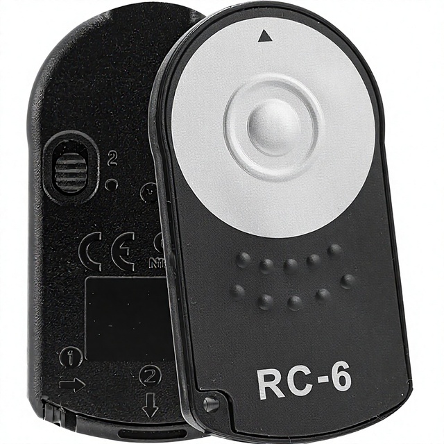 RC-6 Camera Remote with Shutter Release for EOS 77D 5DSR 760D 70D 80D 6D2 5D3 5D4 (1pc Black)
