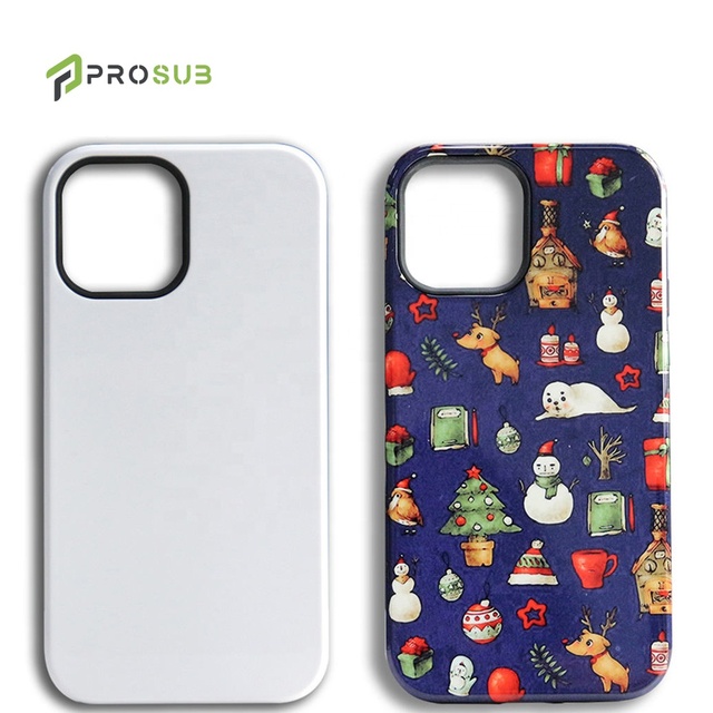 Prosub 3D Sublimation TPU+PC Phone Case Coated Blank DIY Printing Tough 2 in 1 for 12-17 Pro Max