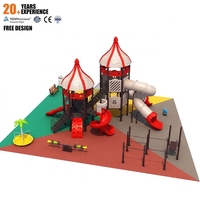 Juego de Juegos Infantiles de Alta Calidad para Parques de Diversiones, con Temática Vibrante de Circo, Tobogán Grande para Exteriores