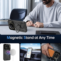 Nouvelle coque de téléphone antichoc en TPU avec protection d'objectif d'appareil photo, support rotatif et anneau magnétique pour Redmi Note 14 Pro 4G
