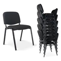 Vente directe du fabricant - Chaise empilable pour auditorium, église, théâtre, conférence, formation, avec structure métallique et rembourrage en tissu
