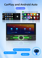 BQCC 1 Din 6,86 pouces, autoradio CarPlay, amplificateur, caméra de recul, aide au stationnement, écran tactile, lecteurs MP3/MP4, montage sur tableau de bord RGB