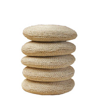Meilleur Prix Pouf Tatami, Coussin de siège en paille tressée, Écologique, Couleur personnalisable, Rembourrage en écorce de maïs, Pour la maison, le sol et le yoga