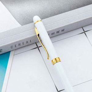Wholesale 1.0Mm Custom Logo Student Smooth Writing Hotel Conference Gift Promotional Business Twist Metal <b>White</b> Ballpoint <b>Pen</b> - Product Image 3