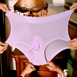 <strong>Mens</strong> Briefs Lace Silky Sissy Sleeve Underwear Underpants Glossy Quick-Drying Breathable <strong>Crotchless</strong> Glossy <strong>Panties</strong> - Product Image 3