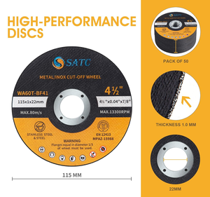 SATC T41 4-1/2 ''x 0,04'' x 7/8 ''Trennscheiben für Metall und Edelstahl für Aluminium-Winkels chl eifer 115x1x22mm Schneid scheiben - Product Image 2