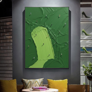 Quadro su Tela Dipinto <span class=keywords><strong>a</strong></span> Mano al 100% con Texture, Paesaggio Verde Spesso con Tecnica <span class=keywords><strong>a</strong></span> Spatola, Poster Astratto 3D, Dipinto <span class=keywords><strong>a</strong></span> <span class=keywords><strong>Olio</strong></span> Moderno Fatto <span class=keywords><strong>a</strong></span> Mano - Product Image 3