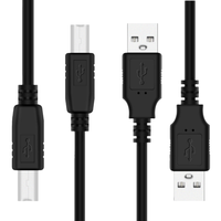 Kabel Printer Scanner USB 2.0 Kecepatan Tinggi Tipe A/B, Konektor Pria Tipe A ke Pria Tipe B