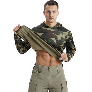 <span class=keywords><strong>T</strong></span>-<span class=keywords><strong>shirt</strong></span> tactique <span class=keywords><strong>camouflage</strong></span> à manches longues pour <span class=keywords><strong>homme</strong></span>, sportif, à séchage rapide, respirant, ultra-léger, à capuche, en polyester, coupe ajustée, pour l'extérieur - Product Image 1