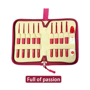 MHK35 Knitting Tools Blue Silicone Handle <b>Crochet</b> Set Soft PVC Metal <b>Hooks</b> Aluminium Rubber Coating Hand - Product Image 5