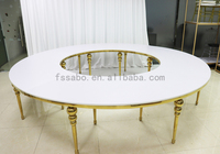 Ensembles de table de dîner en forme de S en acier inoxydable pour banquet de mariage design moderne à vendre table de mariage ronde serpentine pour événement hôtelier