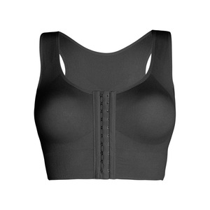 Women's Zip Front Closure <strong>Bras</strong> Wide Adjustable Straps <strong>No</strong> Underwire Compression Breathable Push-Up Logo Cup for Post Surgery Use - Product Image 6