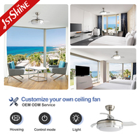 1stshine Nuevo Ventilador de Techo con Luz Ajustable, Estilo Contemporáneo, Control Inteligente, Ultra Silencioso, Compatible con Alexa y Google