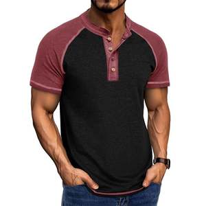 Camisetas Personalizadas de Manga Corta con Botones y Cuello Redondo para Hombre, Camisetas Vintage de Estilo Urbano Extra Grandes Personalizables para Hombre - Product Image 2