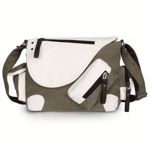 Bolsa de Mensajero de Lona con Bloques de Color a la Moda, con Logotipo Personalizado, Cierre Magnético Impermeable, para Viajes al Aire Libre - Product Image 3
