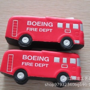 Camion de pompiers Boeing en mousse PU, jouet anti-stress, décoration de dessin animé - Product Image 3