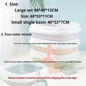 Extra große umwelt freundliche quadratische Katzen toilette aus Kunststoff Anti-Splash-verdickte Toilette Halb geschlossene Anti-Sand-Haustier reinigung - Product Image 2