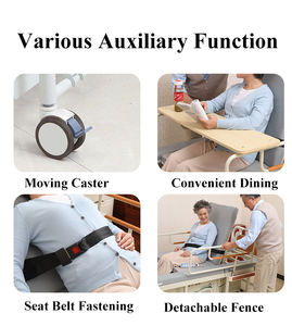 Регулируемая 5-функциональная ручная инвалидная коляска с кроватью для пожилых людей, дома престарелых, медицинская больница, использование стальной АБС, дешевый унитаз в комплекте - Product Image 6