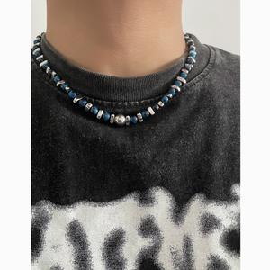 Moda blu <span class=keywords><strong>occhi</strong></span> di <span class=keywords><strong>tigre</strong></span> e ematite in pietra naturale in acciaio inossidabile braccialetto a catena ciondolo donne uomini regali STB056 - Product Image 3