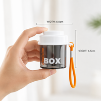 Kontainer Penyimpanan Mini 4 Kompartemen dengan Tutup Putar, Wadah Organizer Kecil Portabel untuk Suplemen, Pil, Perhiasan, Grosir OEM