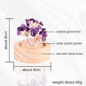 Wholesale Natural Amethyst Round Wooden Base Crystal Money <b>Tree</b> Eco-Friendly Polished Clock for Table Decoration - Product Image 2