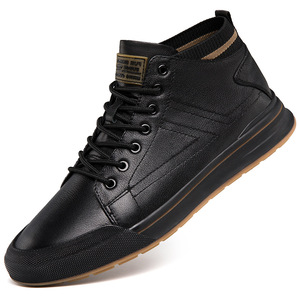 รองเท้าหนังแท้ระบายอากาศได้ดี ทรงกลางข้อเท้า  แบบเพิ่มความสูง  สำหรับผู้ชาย สไตล์อังกฤษ  ทันสมัย พื้นนุ่ม  ใส่ได้ทุกฤดู - Product Image 2