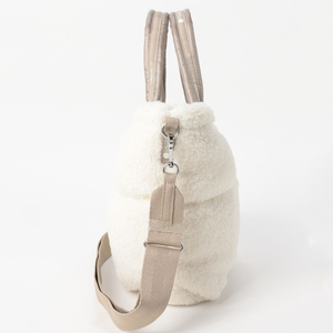 Nouveau Puffy Teddy doux hiver femmes Teddy <span class=keywords><strong>maman</strong></span> sac crème moelleux Shopper fourre-tout - Product Image 3