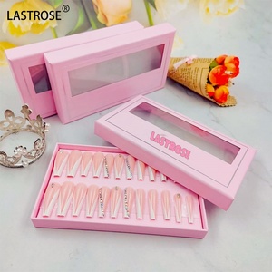 Boîte d'emballage pour faux ongles, boîte en papier pour ongles pressés avec fenêtre transparente, boîte d'emballage de marque pour ongles pressés - Product Image 1