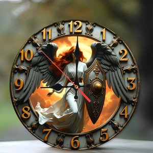 Round Wooden Wall <b>Clock</b> 25cm <b>Large</b> Numeral Silent Non Ticking Easy Read Home Living Room <b>Clock</b> - Product Image 2