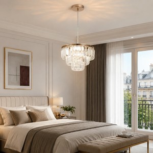 Modern Custom Nordic Villa Luxury American Dining Room <b>Crystal</b> Pendant Lamp Hanging Golden <b>Crystal</b> <b>Chandelier</b> - Product Image 2