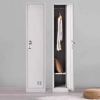 Casier à vêtements en métal à une porte, armoire de rangement verticale en acier, armoire de bureau, de salle de sport ou de personnel avec serrure