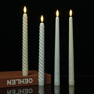 10.8" LED Electronic Candle <b>Lights</b> White Spiral <b>Battery</b> <b>Operated</b> Flickering Tall Candlesticks <b>Christmas</b> Home Wedding - Product Image 6