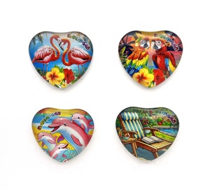 Artículos de Decoración para el Hogar, Imán para Refrigerador, Recuerdo Turístico de las Bahamas, Regalos Personalizados, Forma de Corazón, Ecológico, de Vidrio - Product Image 2