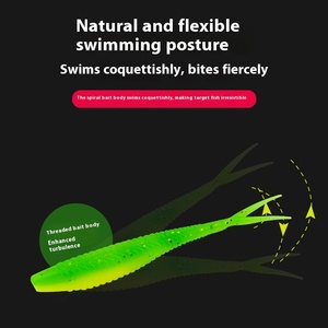 Ensemble de leurres de pêche à la <span class=keywords><strong>carpe</strong></span> transfrontaliers Comair appâts souples en plastique en gros appâts manivelle avec conception en spirale de queue de fourche pour la pêche en Amazonie - Product Image 2