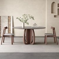 Ensemble de table à manger extensible rétro française - Bois massif haut de gamme avec bords arrondis, design élégant pour appartements et villas